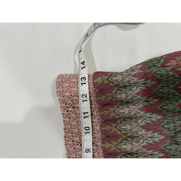 Lapis Boho Multicolored Crochet Lace Tiered Ruffle Trim Maxi Skirt Size P Medium - Picture 7 of 9